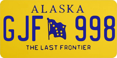 AK license plate GJF998