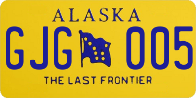 AK license plate GJG005