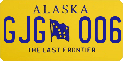 AK license plate GJG006