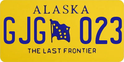 AK license plate GJG023