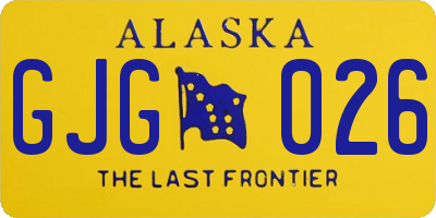 AK license plate GJG026