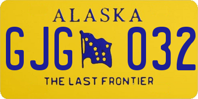 AK license plate GJG032