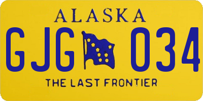 AK license plate GJG034