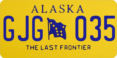 AK license plate GJG035