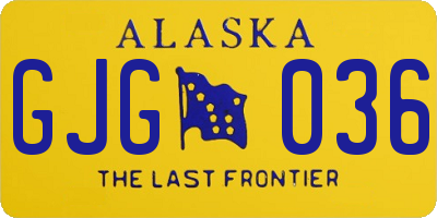 AK license plate GJG036