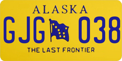 AK license plate GJG038
