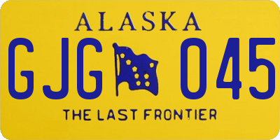 AK license plate GJG045