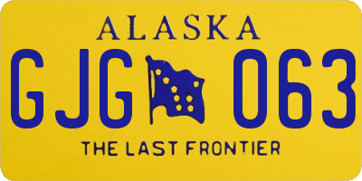 AK license plate GJG063