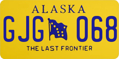 AK license plate GJG068