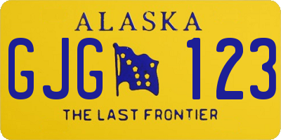 AK license plate GJG123