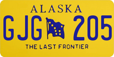 AK license plate GJG205