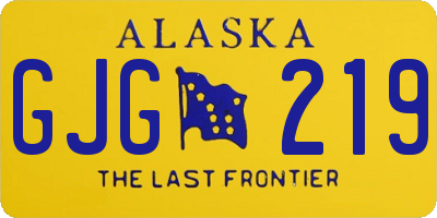 AK license plate GJG219