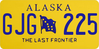 AK license plate GJG225