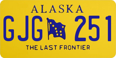 AK license plate GJG251