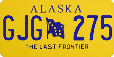 AK license plate GJG275