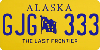 AK license plate GJG333
