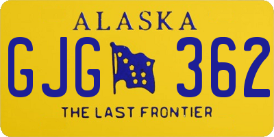 AK license plate GJG362