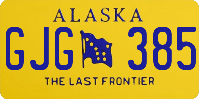 AK license plate GJG385
