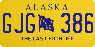 AK license plate GJG386