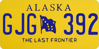 AK license plate GJG392