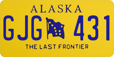 AK license plate GJG431