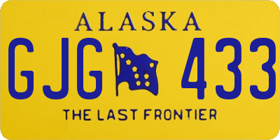 AK license plate GJG433