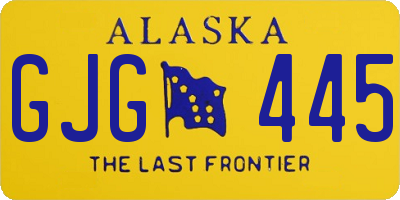 AK license plate GJG445