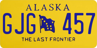 AK license plate GJG457
