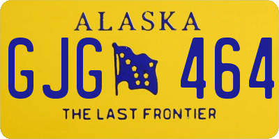 AK license plate GJG464