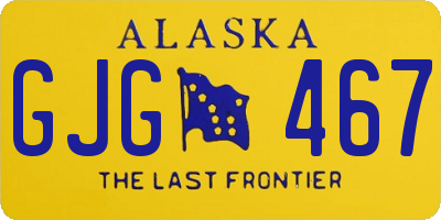 AK license plate GJG467