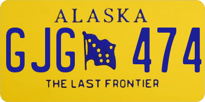 AK license plate GJG474