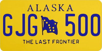 AK license plate GJG500
