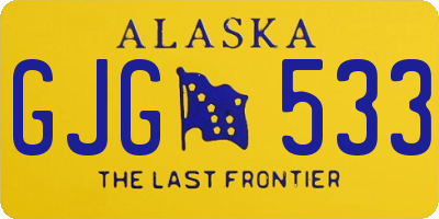 AK license plate GJG533