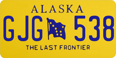 AK license plate GJG538