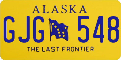 AK license plate GJG548