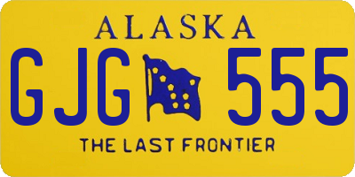AK license plate GJG555