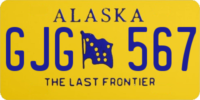 AK license plate GJG567