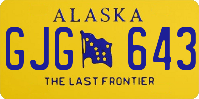 AK license plate GJG643