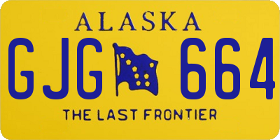 AK license plate GJG664