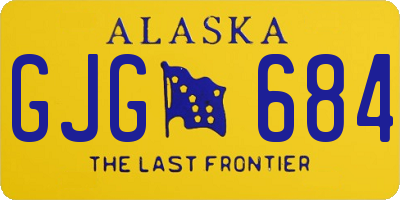 AK license plate GJG684