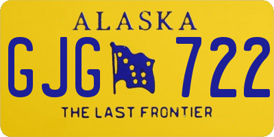 AK license plate GJG722