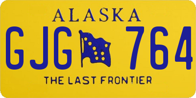 AK license plate GJG764
