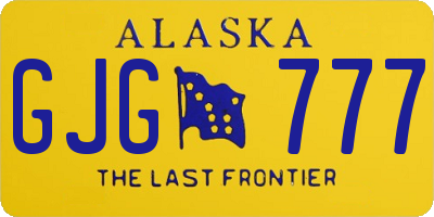 AK license plate GJG777