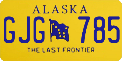 AK license plate GJG785