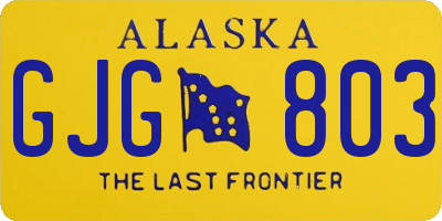 AK license plate GJG803