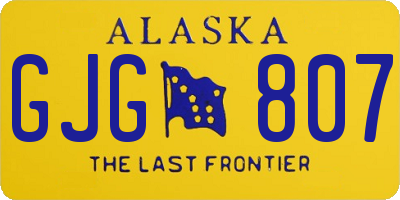 AK license plate GJG807