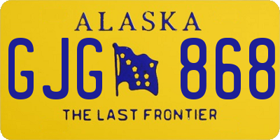 AK license plate GJG868