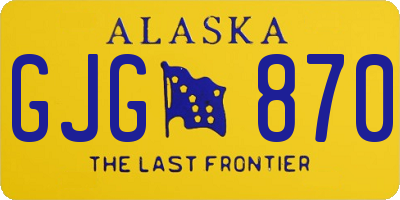 AK license plate GJG870