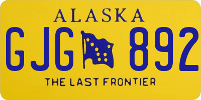 AK license plate GJG892