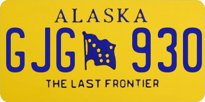 AK license plate GJG930